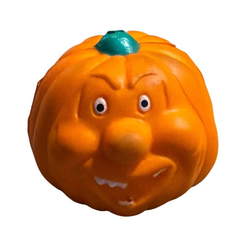 Vtg Silly Face Pumpkin Stress Squeeze Ball Jack-o-lantern mad ball style